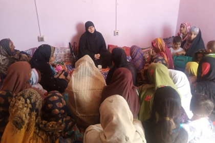 مرکزی صدر ایم ڈبلیوایم شعبہ خواتین محترمہ معصومہ نقوی کی سیلاب متاثرہ خواتین سے ملاقات