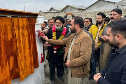 سکردو، اپوزیشن لیڈر کاظم میثم کی جانب سے رکھے گئے منصوبے کا آغا علی رضوی کے دست مبارک سے افتتاح