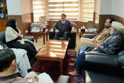 وزیر زراعت جی بی کاظم میثم کی وفدکے ہمراہ وائس چانسلر علامہ اقبال اوپن یونیورسٹی پروفیسرڈاکٹر ضیاءالقیوم سے ملاقات