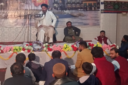 صدر ایم ڈبلیوایم پنجاب علامہ سیدعلی اکبر کاظمی کا کوٹ عبدالمالک میں جشن مولود کعبہ سے خطاب
