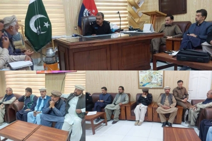 ایم ڈبلیوایم وفد کی ایکٹنگ ڈی پی او کرم ایس پی مظہر جہان سے ملاقات، تحصیل میئرآغا مزمل فصیح اور دیگر کارکنان کے خلاف ریاستی جبر کی مذمت
