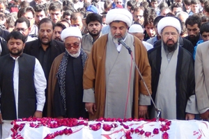 ایم ڈبلیو ایم کے تین شہید بلدیاتی امیدواروں کی نماز جنازہ علامہ ناصر عباس جعفری کی اقتداء میں ادا کردی گئی