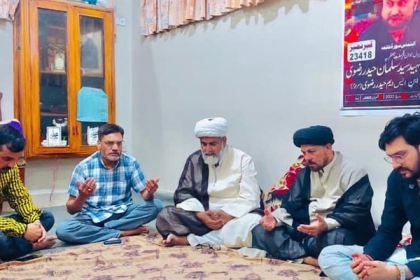 علامہ راجہ ناصرعباس جعفری حفظہ اللہ کی کراچی میں پاسبان عزا کراچی کے جنرل سیکریٹری شہید سید سلمان حیدر رضوی کے گھر آمد