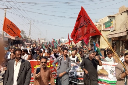 ایم ڈبلیوایم کے زیر اہتمام شہدائے سانحہ شکاپورکی ساتویں برسی پر خانپور سے شکاپور15کلومیٹر طویل پیدل مارچ