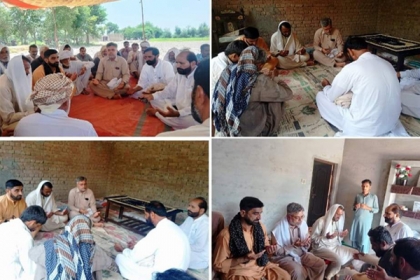 لیہ، ایم ڈبلیو ایم کے وفد کی بستی سرگانی میں شہداء اور زخمیوں کے گھر آمد، شہداء کے لواحقین سے اظہار افسوس