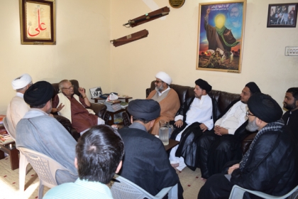 علامہ راجہ ناصرعباس جعفری کی وفدکے ہمراہ علامہ طالب جوہری سے ملاقات، استحکام پاکستان وامام مہدی عج کانفرنس  میں شرکت کی دعوت