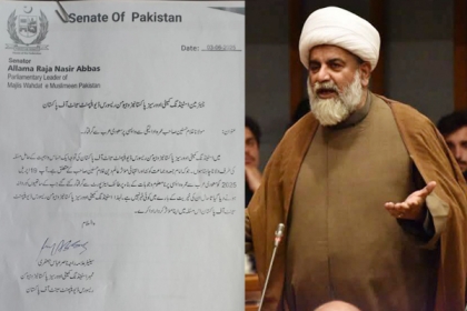 چیئرمین ایم ڈبلیوایم سینیٹرعلامہ راجہ ناصرعباس نے سعودی عرب میں بلاجواز قید عالم دین علامہ غلام حسنین وجدانی کی رہائی کیلئےسینیٹ میں آواز اٹھادی